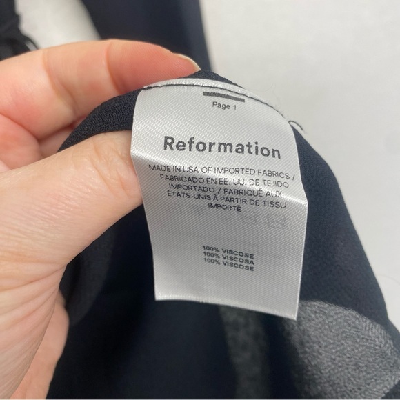 Reformation Ottessa Long-Sleeve Surplice Minidress Black Sz Small - Picture 14 of 16